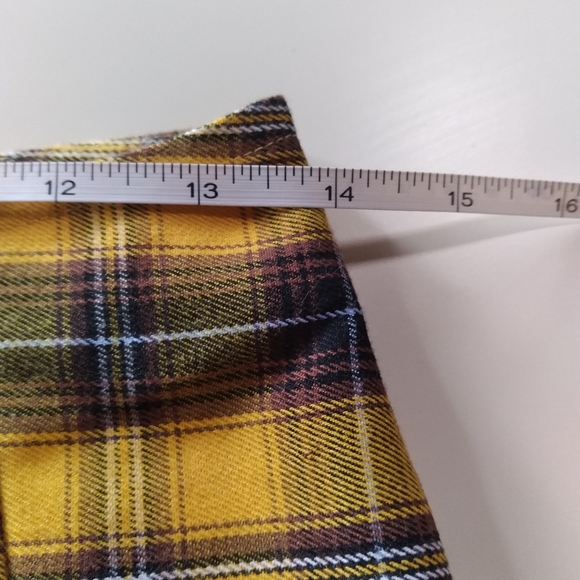 🎄❤️ Forever 21 Mustard Plaid Pleated Mini Skirt  Sz Sm❤️🎄 - Picture 7 of 12
